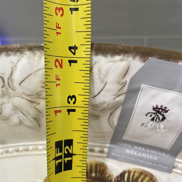 Turkey Platter Rustic Melamine Serving Thanksgiving 18.5 x 14.25” Rachel Ashwell - Picture 8 of 8